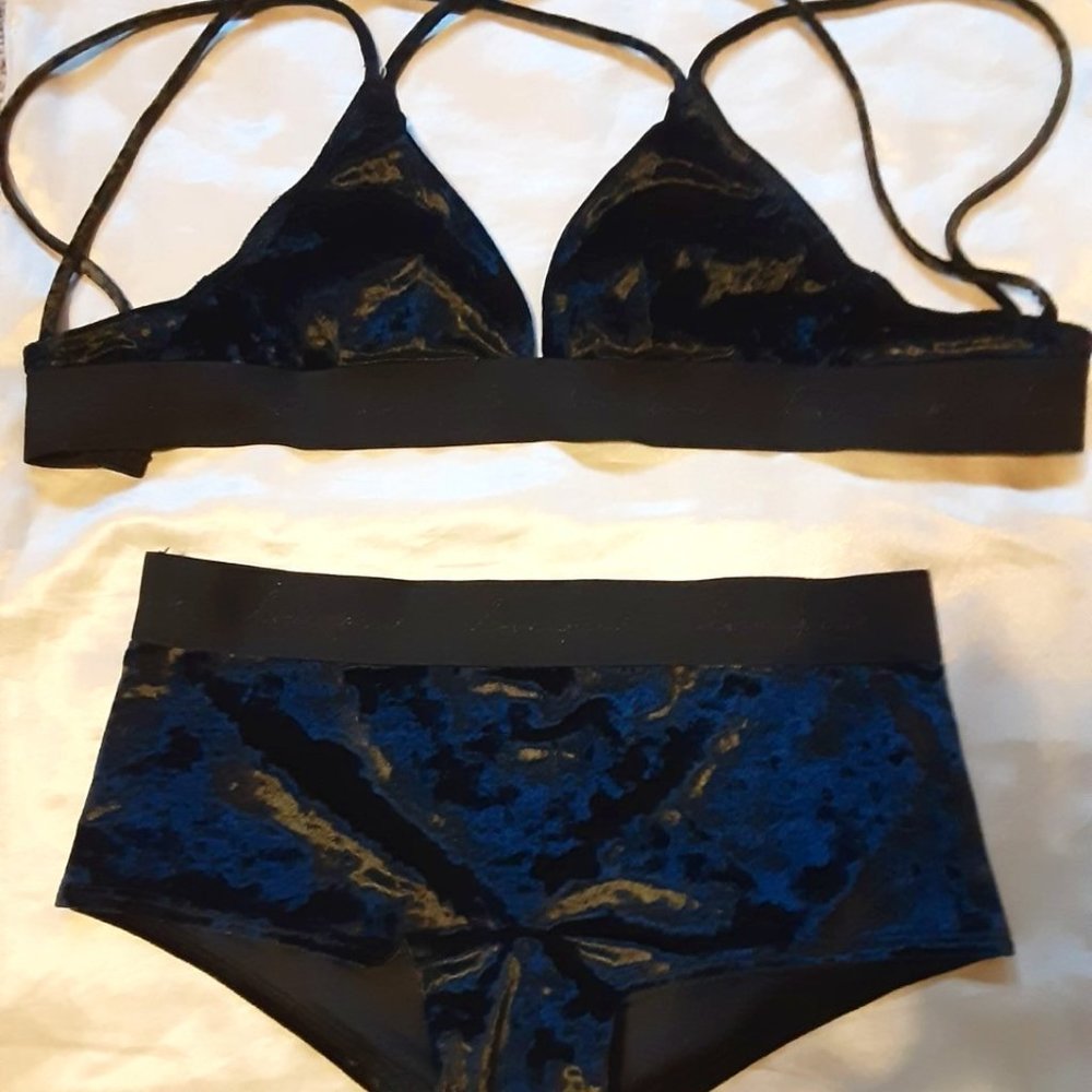 Crushed Velvet Victoria's Secret Lingerie Set